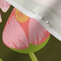 Floating Petals - Peach and green