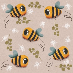 Cartoon Bee Fabric by The Yard Cute Wild Creature Decorative Fabric for  Kids Sewing Lovers Lovely Natural Bee Rustic Style Fabric for DIY  Upholstery