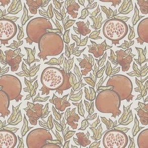 Pomegranates, muted colours, small