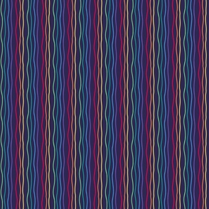Rainbow Stripe - Navy - small