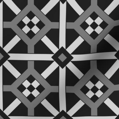 Geometric Pattern: Seville: Charcoal Dark