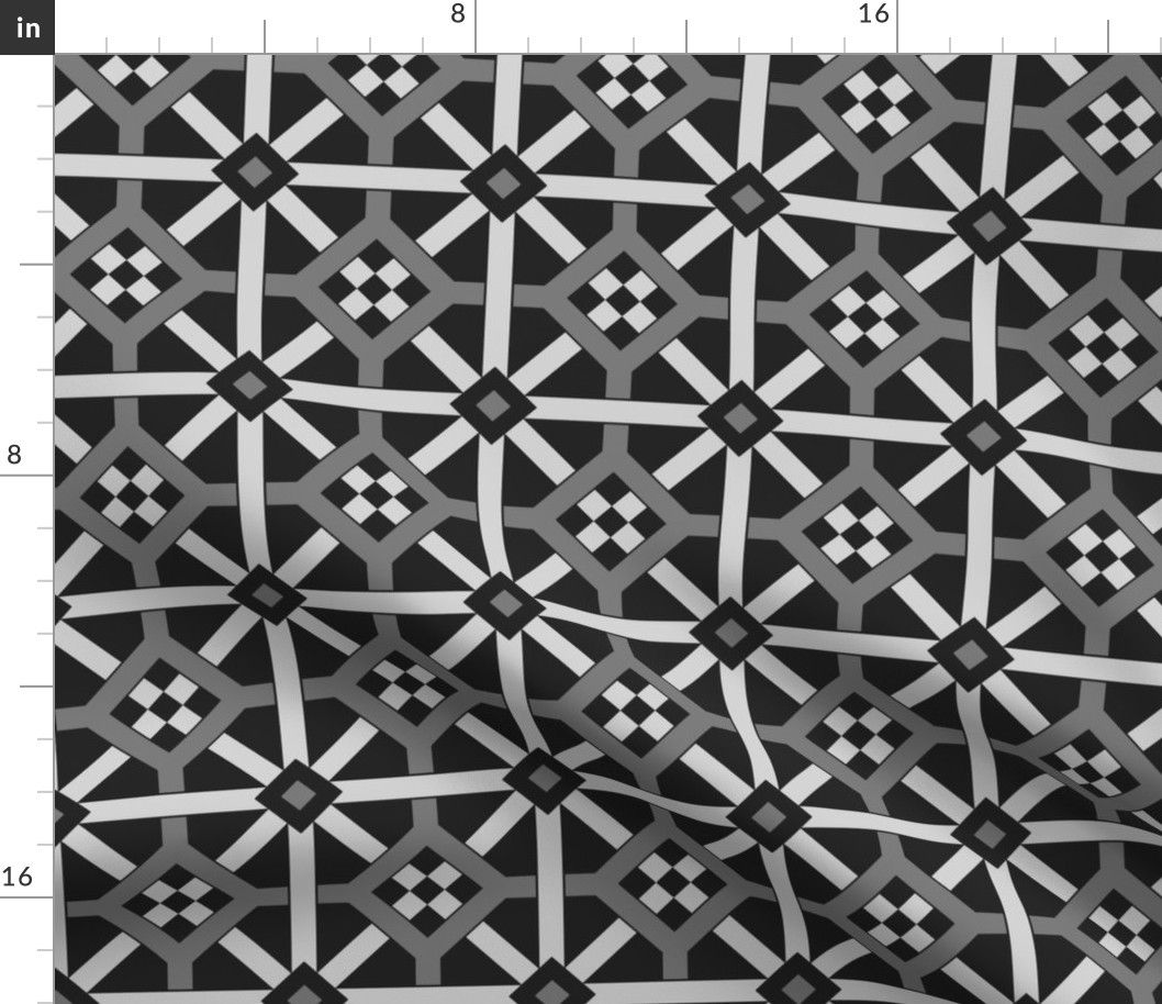 Geometric Pattern: Seville: Charcoal Dark