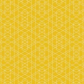 Geometry gone wild - Jonquil yellow, white - Small