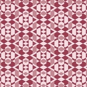 Geometry gone wild - Light pink, puce pink, burgundy red - Small