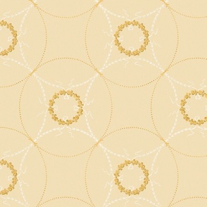 golden wreaths and circles of dots 