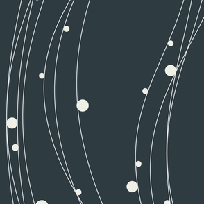 Geometric Wave and Circle Bubbles in Dark Gray and White (Vertical)