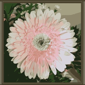 Light pink flower on a brown backgroung panel