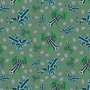 Frogs,Frogs,and More frogs- olive green