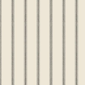 Faux Ticking Stripe | Charcoal Black | Small - 2.4" Repeat/1.2" Stripe Width
