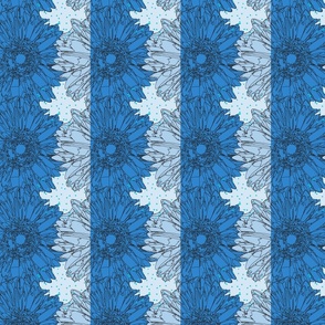 Blue Flower Stripes
