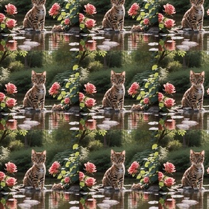 Bengal kitten in a Rose Forest 