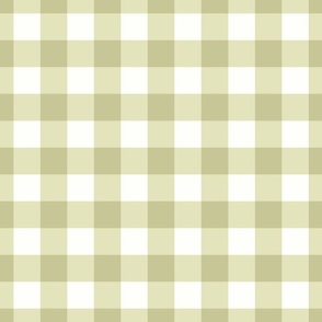 French Country Meadow Gingham - summer sage green - L large scale - moss grass kiwi cottage cabin white buffalo check plaid