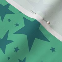 Cute Random Confetti Modern Stars in Jade Emerald Green