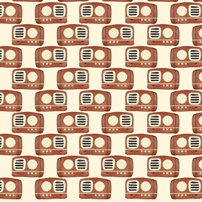 Vintage Radio Fabric, Wallpaper and Home Decor
