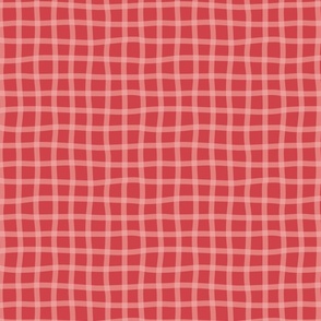 1" Pink and Red Plaid / gingham