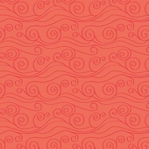 Swirly Coral Waves on Coral Nautical Coastal Small Scale