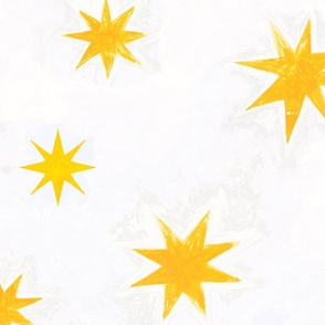 Textured Stars Yellow White Large scale