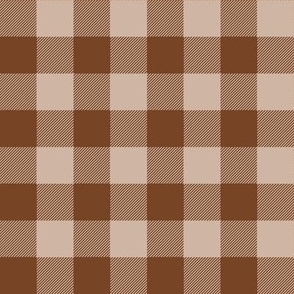 Gingham Check | Earth Tone Brown and Tan | Rustic 