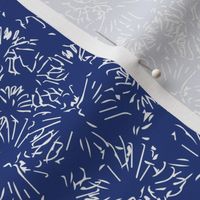 Fireworks | White on Blue  | Patriotic | Small Scale