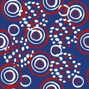Coffee Ring Circles | Red White Blue RWB patriotic | small scale