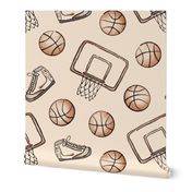 vintage basketball - ivory