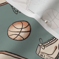 vintage basketball - dusty green