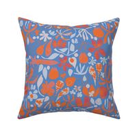 Abstract Botanical Blue+Orange