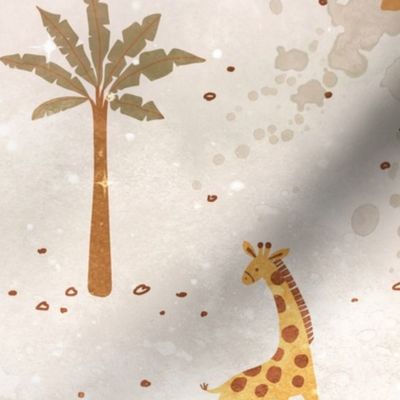 Large Safari animals - textured sand - nursery, kids room