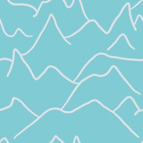 Large - Mega Matter Mountain Peaks on Baby Blue Pantone 6134 C