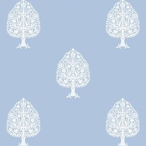 MINI Tree Block Print Wallpaper - b0c4de_ simple woodcut_ linocut interiors design 4in