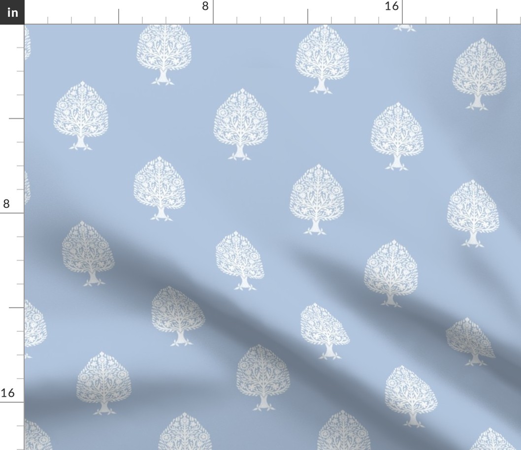 SMALL Tree Block Print Wallpaper - b0c4de_ simple woodcut_ linocut interiors design 6in