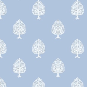 MEDIUM Tree Block Print Wallpaper - b0c4de_ simple woodcut_ linocut interiors design 8in