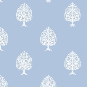 LARGE Tree Block Print Wallpaper - b0c4de_ simple woodcut_ linocut interiors design 10in