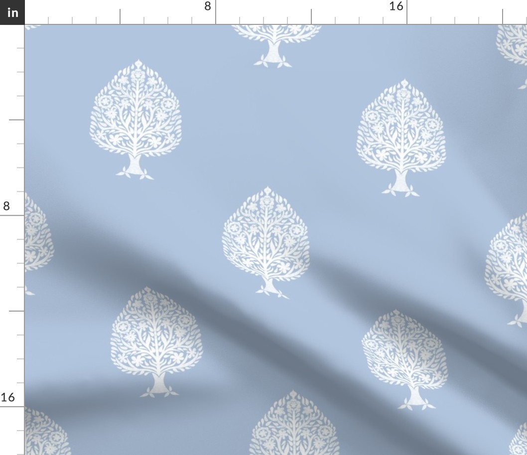 LARGE Tree Block Print Wallpaper - b0c4de_ simple woodcut_ linocut interiors design 10in