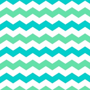 Green and teal blue chevron - ZigZag - nursery - kids - quilt - home decor 