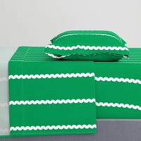 Ayana RikRak Stripe White on Green