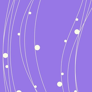 Geometric Wave and Circle Bubbles in Purple and White  (Vertical, Large)