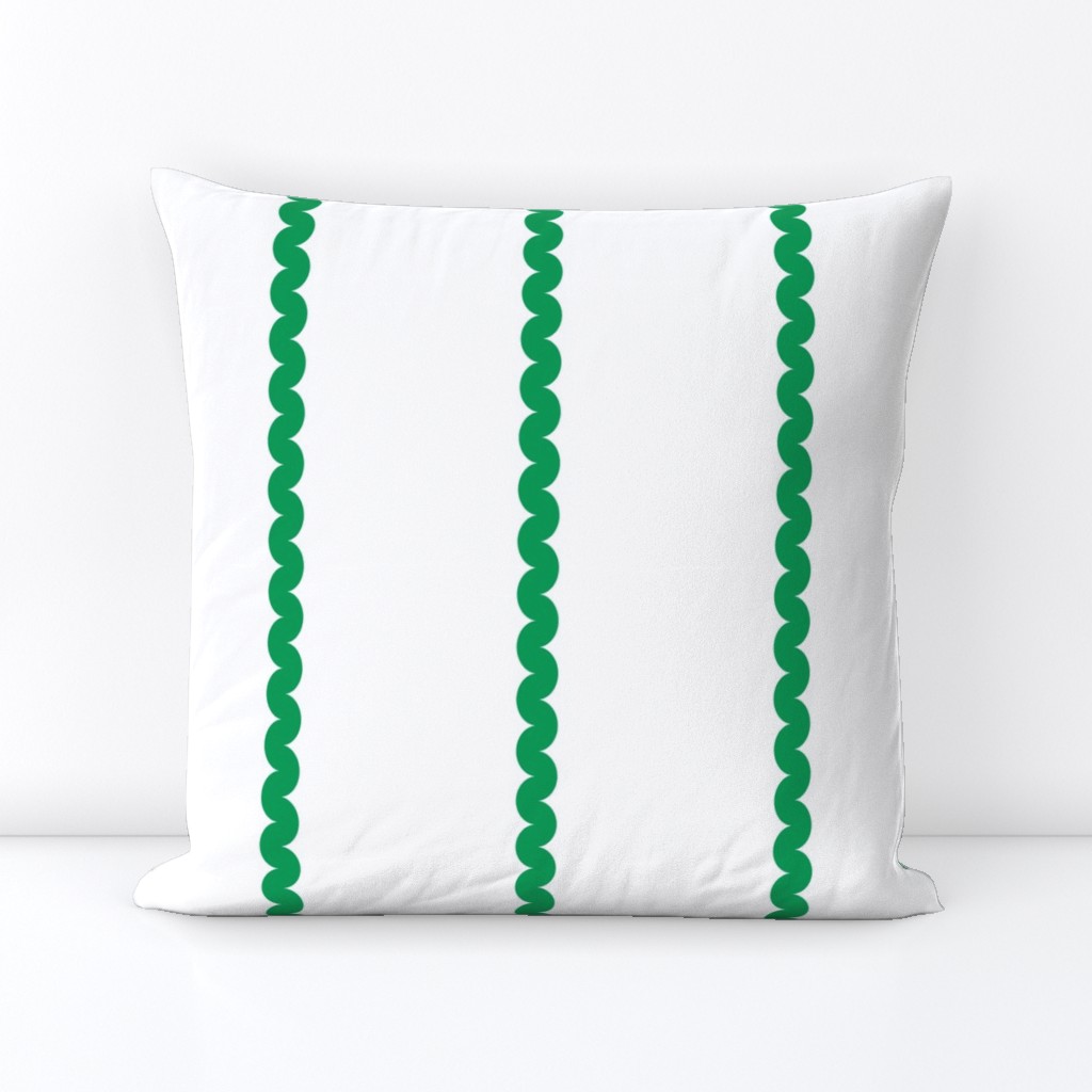 Ayana RikRak Stripe Green on White