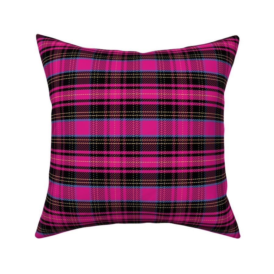 Barbiecore Plaid Tween bedding set Hot pink vichy karo checks kilt