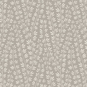 climbing - cloudy silver_ creamy white - hand drawn simple vines