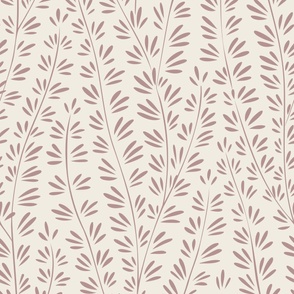 climbing - creamy white_ dusty rose pink - hand drawn simple vines