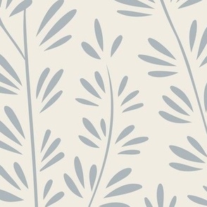 climbing - creamy white_ french grey blue 02 - hand drawn simple vines