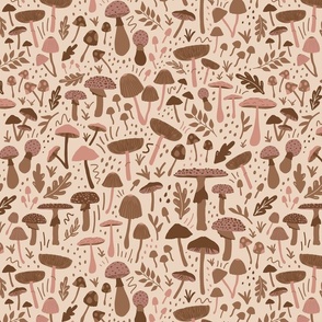 Magic Mushrooms Neutral Pinks 14.5"