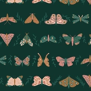 1.5" fine moths - linear - dark green
