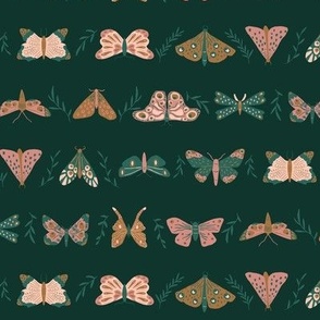 1" - fine moths -linear - green