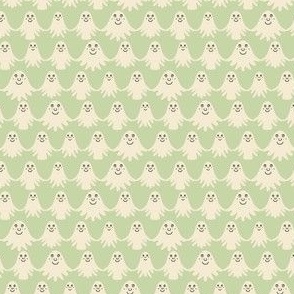 Happy Ghost Rows white and soft vintage green XS tiny