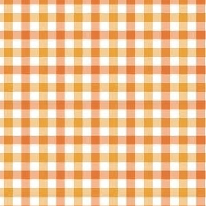 small 3x3in gingham - candy corn