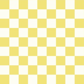 modern geometric checker checkerboard retro Yellow white Buttercup Natural