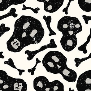 Grunge Skulls Halloween Pattern