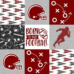 Red and Gray Football Patchwork